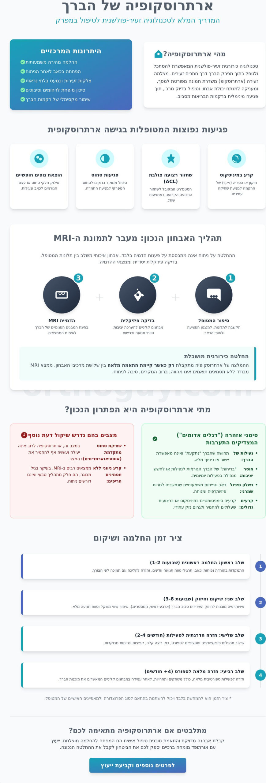 ארתרוסקופיה של הברך: המדריך המקצועי לאבחון, טיפול ושיקום (2026)